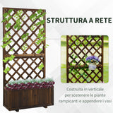 easycomfort easycomfort fioriera da esterno con grigliato per rampicanti e vaso in legno di abete 72 5x31 5x149 5 cm