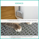 easycomfort easycomfort lettiera per gatti chiusa a 2 ingressi con vassoio e paletta in plastica pe 44x55x39 cm bianco
