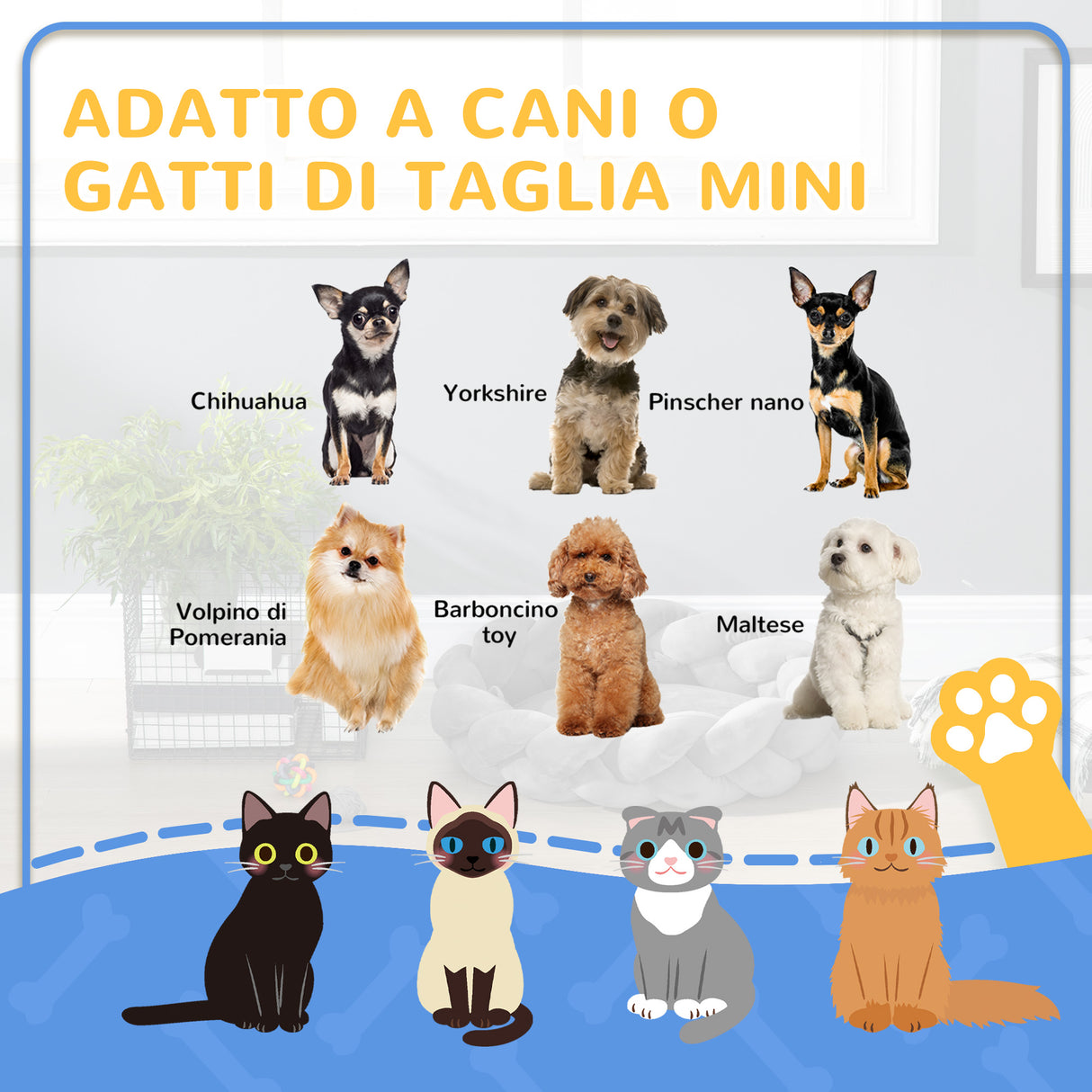 easycomfort easycomfort letto per cani e gatti da interni imbottito e lavabile con cuscino separato 55x14cm grigio