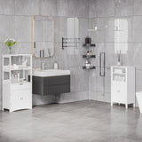easycomfort easycomfort mobile bagno con mensole regolabili e armadietto 2 ante mobiletto bagno multiuso in legno bianco 50x30x93cm