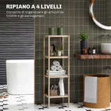 easycomfort easycomfort mobile bagno moderno a 4 livelli antiribaltamento in bambu 33x31x110 cm color legno