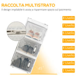 easycomfort easycomfort mobile scarpiera modulare salvaspazio 8 cubi 28x36x21 cm in plastica pp bianco