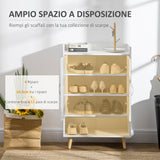 easycomfort easycomfort mobile scarpiera salvaspazio in legno bianco con ripiano aperto armadio scarpiera di design per ingresso 60x30x92cm ean 8054144133782
