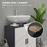 easycomfort easycomfort mobile sottolavabo bagno per piedistallo con armadietto 2 ante 60x30x60cm grigio