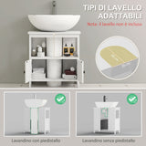 easycomfort easycomfort mobile sottolavabo con ripiano e armadietto intaglio e u e 2 ante 60x30x60 cm bianco