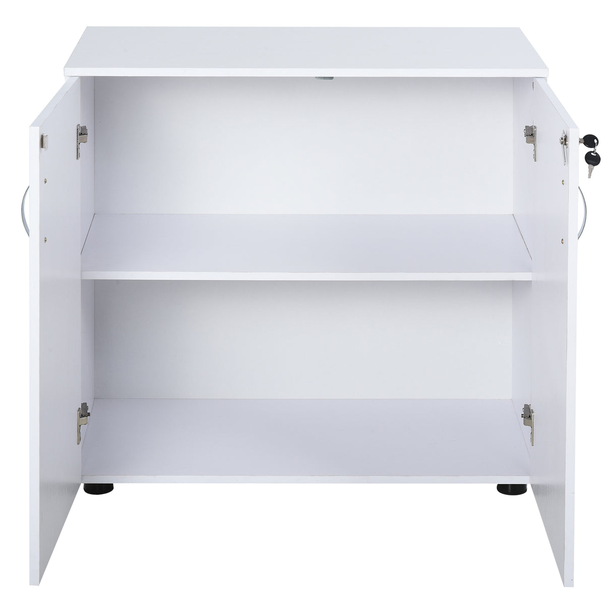 easycomfort easycomfort mobiletto da ufficio multiuso con serratura armadietto per documenti con 2 ante e mensola interna in legno bianco 80x40x80cm