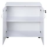 easycomfort easycomfort mobiletto da ufficio multiuso con serratura armadietto per documenti con 2 ante e mensola interna in legno bianco 80x40x80cm