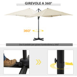 easycomfort easycomfort ombrellone da giardino con angolazione regolabile su 5 livelli e a 360 2 5x2 5 m color crema