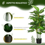 easycomfort easycomfort pianta artificiale decorativa alta 120 cm con vaso nero per interni ed esterni