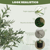 easycomfort easycomfort pianta artificiale di olivo alta 120 cm albero finto con 450 foglie e 20 olive vaso incluso