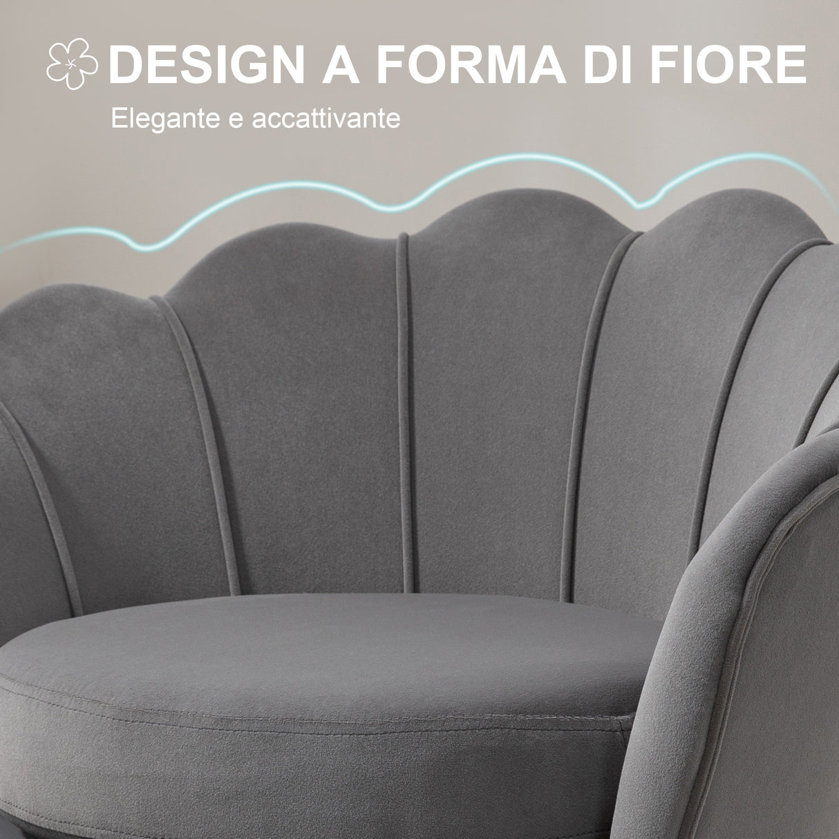 easycomfort easycomfort poltrona a conchiglia poltroncina vintage poltroncina da camera e salotto design elegante con schienale alto 76x67x74cm grigio