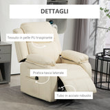 easycomfort easycomfort poltrona alzapersona reclinabile a 160 con poggiapiedi e telecomando in pelle pu e acciaio 76x90x105 cm crema
