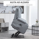 easycomfort easycomfort poltrona alzapersona reclinabile fino a 135 con 8 punti massaggio telecomando e poggiapiedi 88x99x106 cm grigio