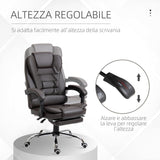 easycomfort easycomfort poltrona da ufficio reclinabile in stile presidenziale con poggiapiedi 64 5x69x109 117 cm color caffe