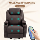 easycomfort easycomfort poltrona massaggiante reclinabile con 8 punti massaggio e 5 modalita 84x92x109cm marrone scuro