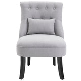 easycomfort easycomfort poltrona per salotto imbottita con cuscino e piedini antiscivolo poltrona darredo in tessuto effetto lino e legno 52 5x69x77 cm grigio ean 8054144134956