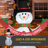 easycomfort easycomfort pupazzo di neve gonfiabile gigante alto 243cm con luci a led decorazione da esterno o giardino