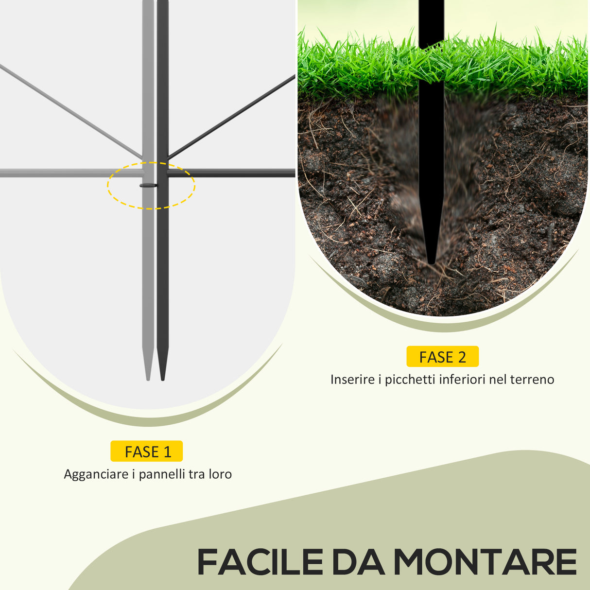 easycomfort easycomfort recinzione esterna a 5 pannelli in metallo con paletti 305x62 cm nera