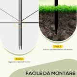 easycomfort easycomfort recinzione esterna a 5 pannelli in metallo con paletti 305x62 cm nera