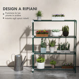 easycomfort easycomfort scaffale porta piante a 4 livelli da esterno e interno in acciaio 89x28x107cm verde