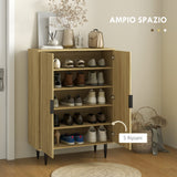 easycomfort easycomfort scarpiera salvaspazio per 15 paia di scarpe con 4 ripiani regolabili 80x38x110cm rovere