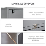 easycomfort easycomfort scrivania pc pieghevole con libreria a 9 ripiani in legno e metallo 98x51x153 cm grigio