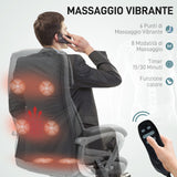 easycomfort easycomfort sedia da ufficio massaggiante a 6 punti e inclinabile in pelle pu e acciaio 66x72x113 121 cm grigio carbone