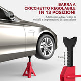 easycomfort easycomfort set 2 cavalletti auto da 3 tonnellate regolabili da 29 42 5 cm acciaio al carbonio e ghisa rosso