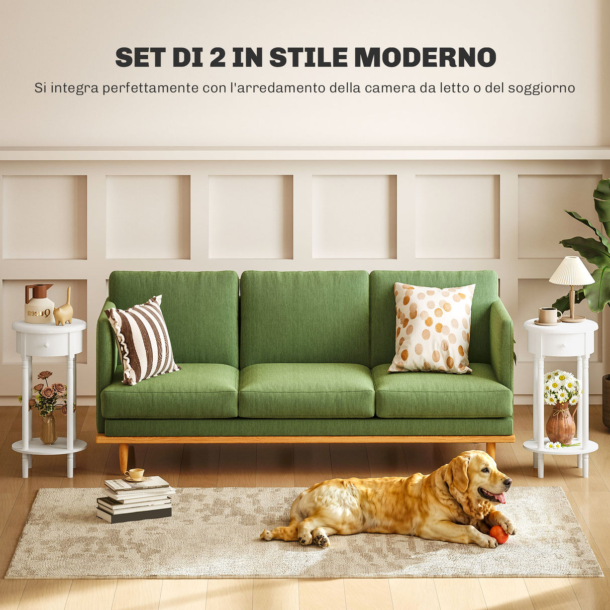 easycomfort easycomfort set 2 comodini con cassetto e ripiano in legno stile contemporaneo 35 5 x 71 cm bianco