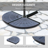 easycomfort easycomfort set 2 pesi per ombrellone a base a croce da 28 kg con design a ventaglio in colofonia 66x47x4 2 cm bronzo