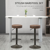 easycomfort easycomfort set 2 sgabelli da bar girevoli con poggiapiedi e altezza regolabile 35x36x64 85cm marrone