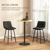 easycomfort easycomfort set 2 sgabelli da cucina stile nordico in tessuto effetto velluto e metallo 45x47x84 cm nero