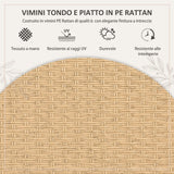 easycomfort easycomfort set da giardino 7 pezzi in rattan pe con tavolo da pranzo 153x89x74 cm e 6 sedie 52x62x78 cm con cuscini
