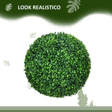 easycomfort easycomfort set di 2 piante finte sfera di bosso 40cm decorazione per interno ed esterno verde