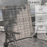easycomfort easycomfort set salotto da giardino con tavolino in vetro 2 poltrone e divanetto pieghevoli grigio