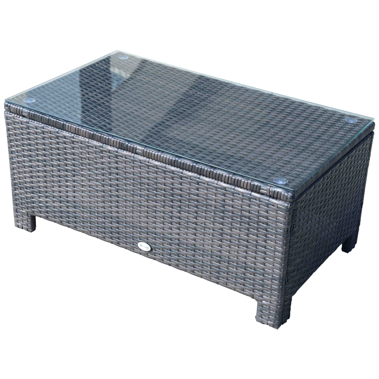 easycomfort easycomfort tavolino da giardino in vetro temperato 5mm rettangolare esterno rattan 85 x 50 x 39 cm marrone ean 8054144139906