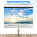 easycomfort easycomfort telo per proiettore 100 rapporto 169 fissaggio a muro e soffitto per casa e ufficio bianco