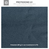 easycomfort easycomfort tetto di ricambio per gazebo 3x3 m in poliestere grigio con 8 fori di ventilazione