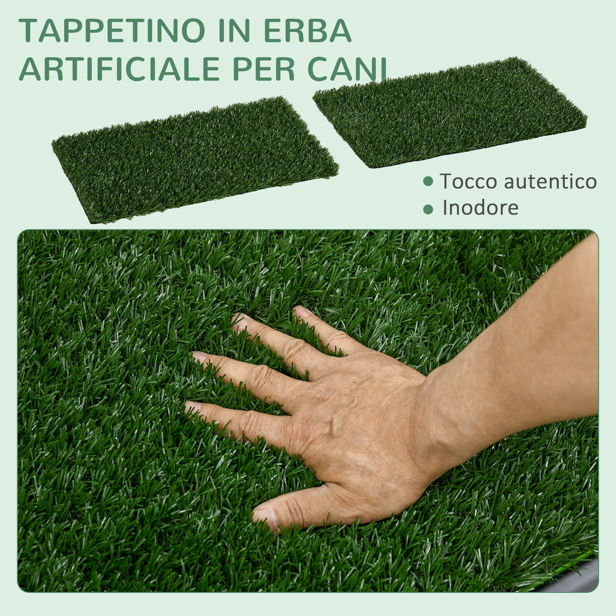 easycomfort easycomfort toilette per cani con prato finto erba di ricambio e vassoio inferiore 67x41cm