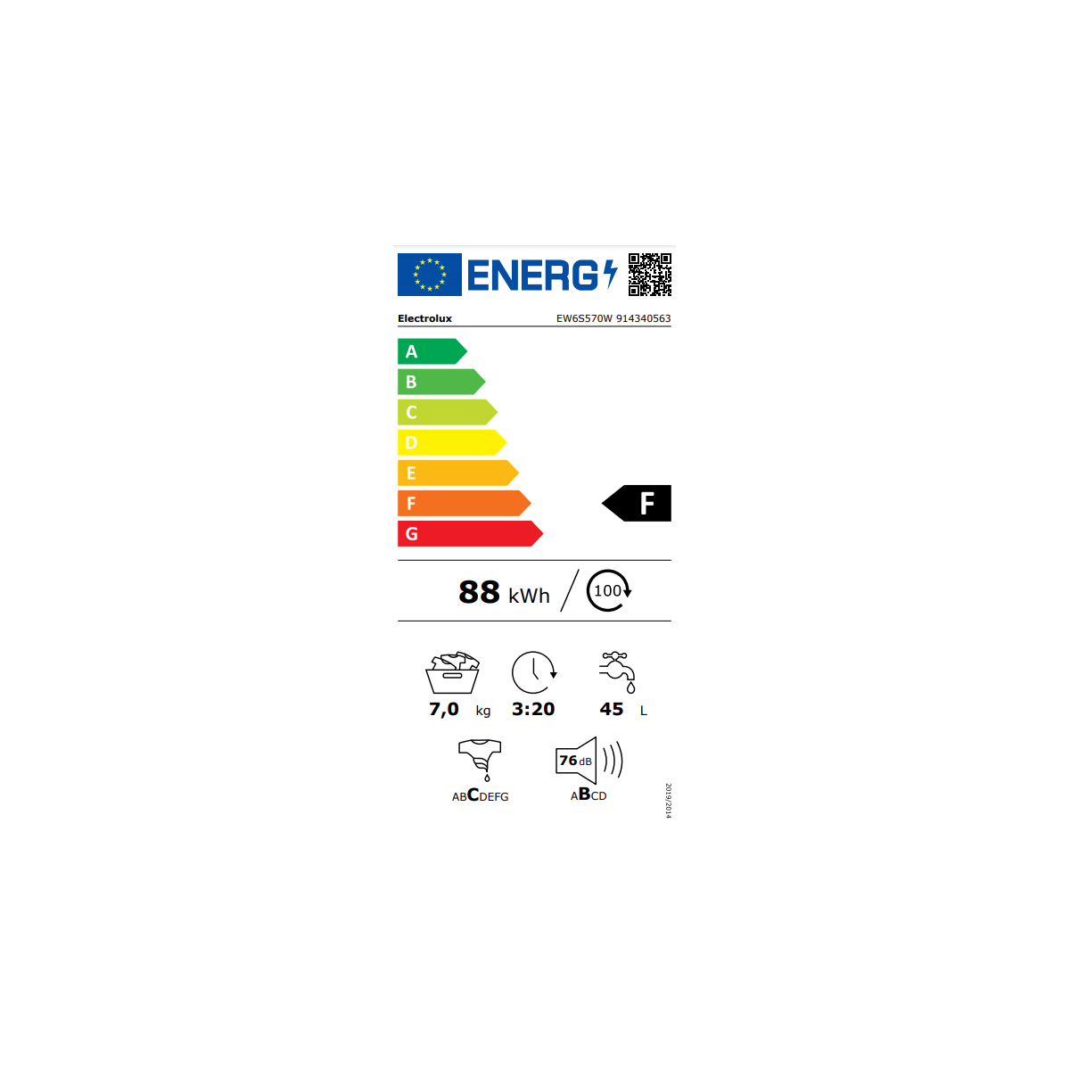 lavat slim ew6s570w 7kg f 1000giri