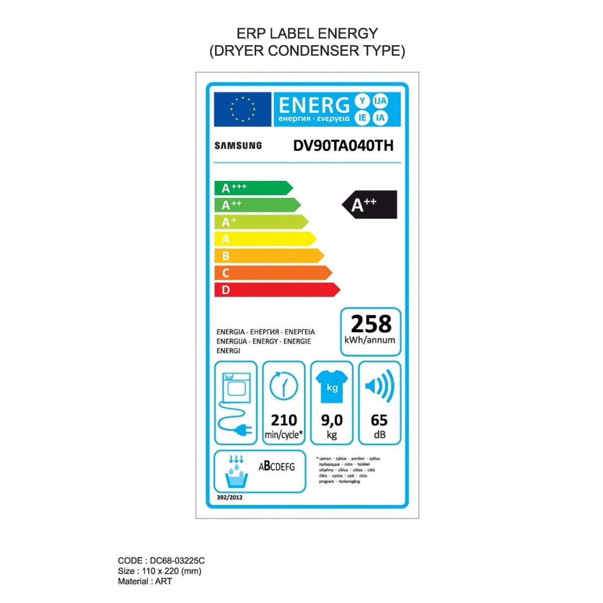 asciugatrice a carica frontale 9 kg samsung dv90ta040th crystal ecodry classe a__