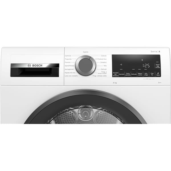 bosch asciugatrice a pompa di calore bosch serie 6 wqg23100it 8 kg classe a a842xl598xp613 easy clean mezzo carico bianco ean 4242005360925
