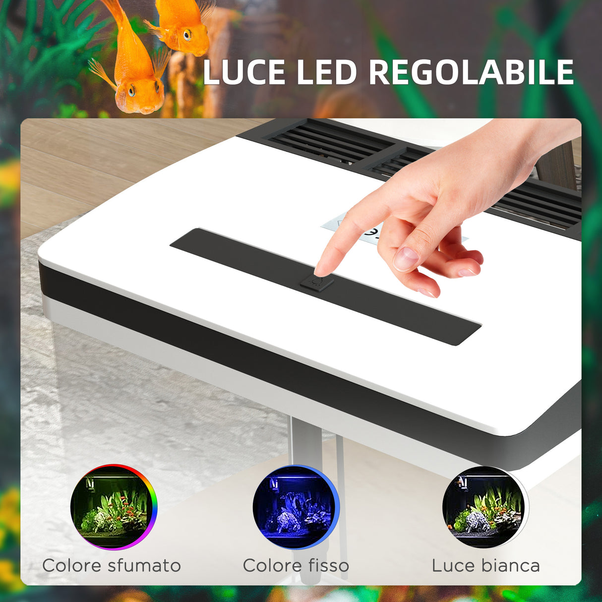easycomfort easycomfort acquario da 13l a illuminazione led con fori di ventilazione in vetro hd e abs 29x20x30 5 cm