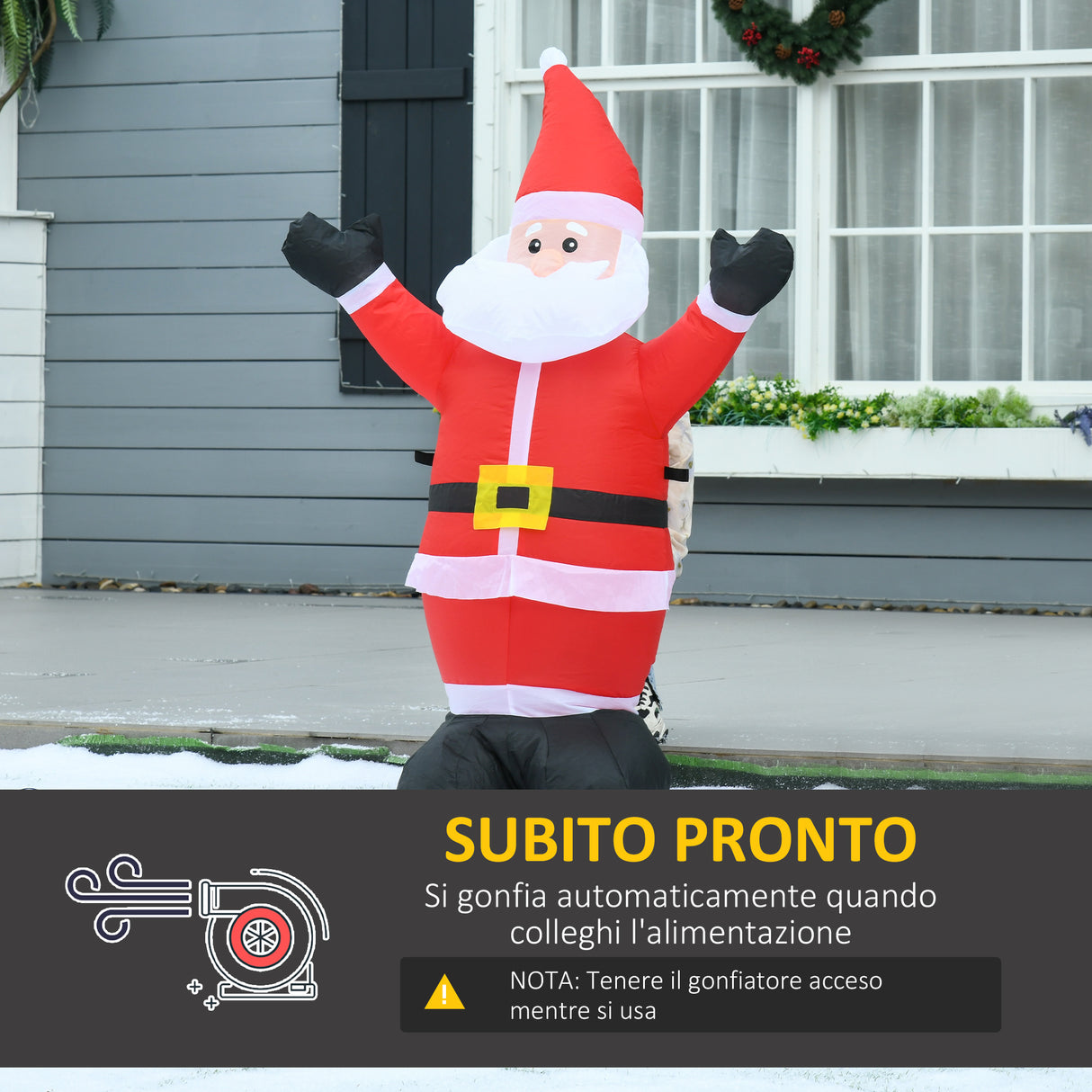 easycomfort easycomfort babbo natale gonfiabile luminoso luci led decorazione natalizia altezza 1 2m