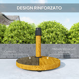 easycomfort easycomfort base per ombrellone a 4 ruote con freni in cemento e metallo 48x44 cm color legno