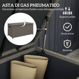 easycomfort easycomfort baule da esterno da 184l in rattan pe con ruote e rivestimento interno impermeabile 102x52x52 cm grigio