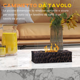 easycomfort easycomfort camino a bioetanolo da tavolo con bruciatore da 1 15l e pannello in vetro 33x16x18cm nero