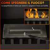 easycomfort easycomfort camino a bioetanolo in acciaio inox con bruciatore da 0 9l per 3 ore di durata 55x31x55cm nero