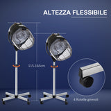 easycomfort easycomfort casco asciugacapelli 1180w ad altezza regolabile con timer 60 minuti e ruote girevoli 65x65x115 165 cm nero