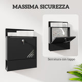 easycomfort easycomfort cassetta postale a muro in metallo con finestrella e serratura 30x8 5x32 5 cm grigio carbone